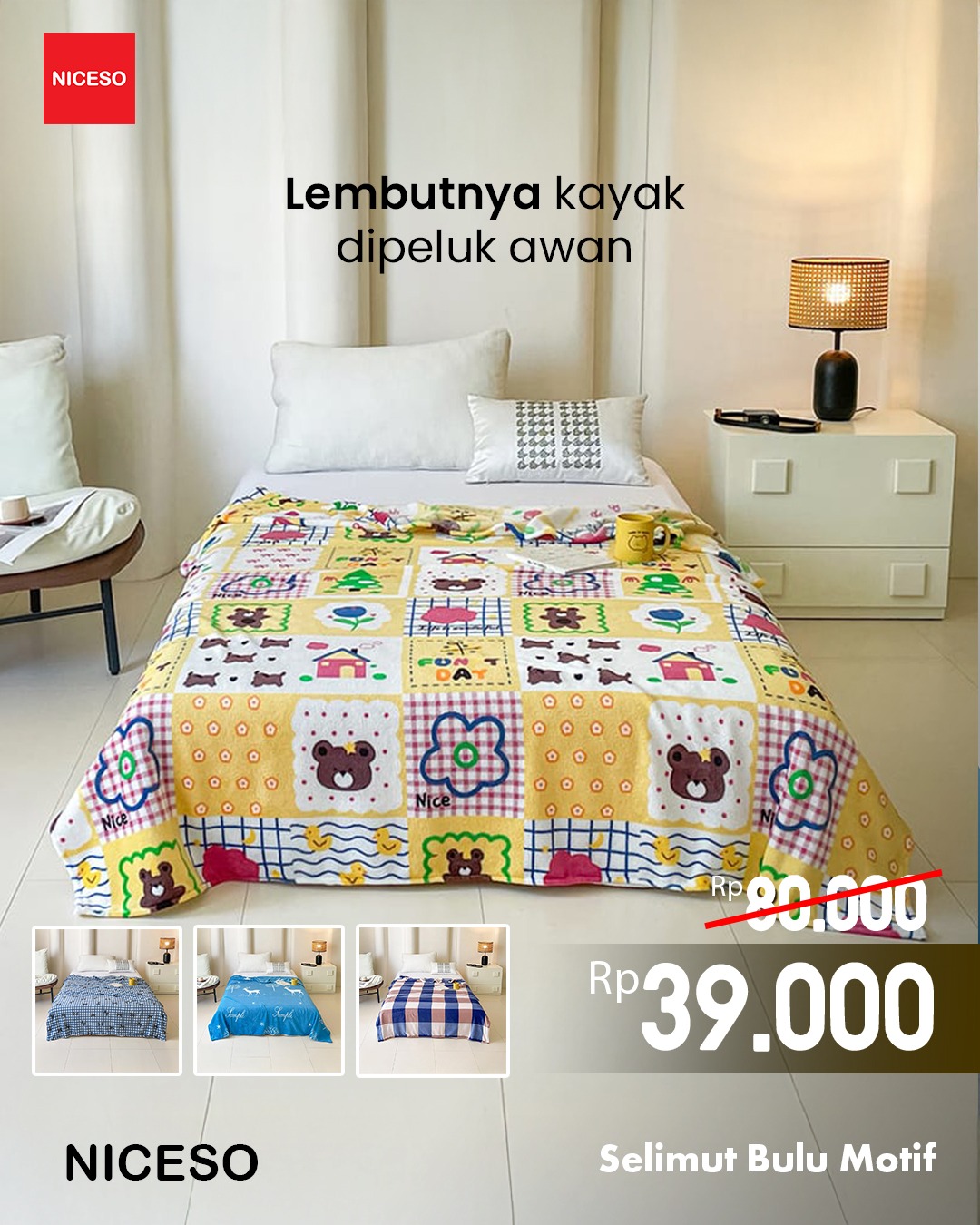 Selimut Bulu Motif